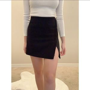 black mini skirt